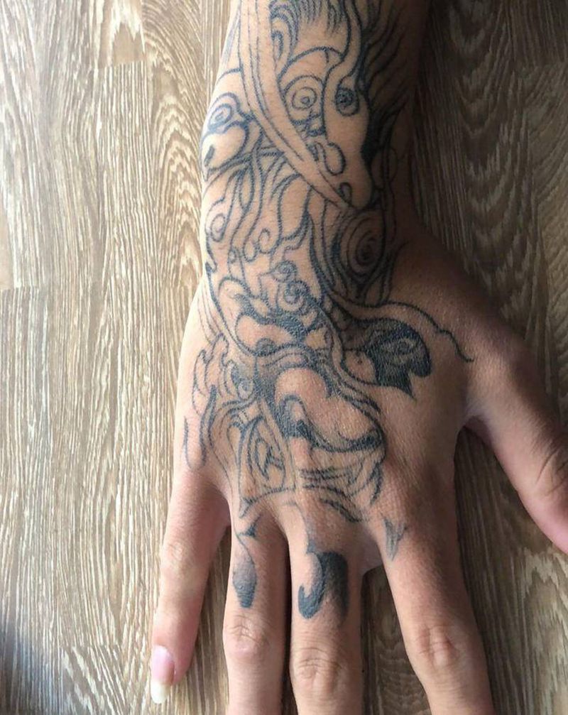 修改纹身图片_手部手臂新传统老传统纹身图案