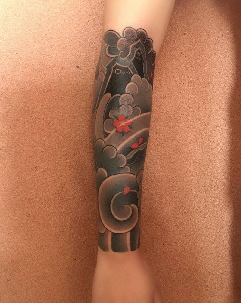 日式传统小臂纹身图片_老传统纹身图案