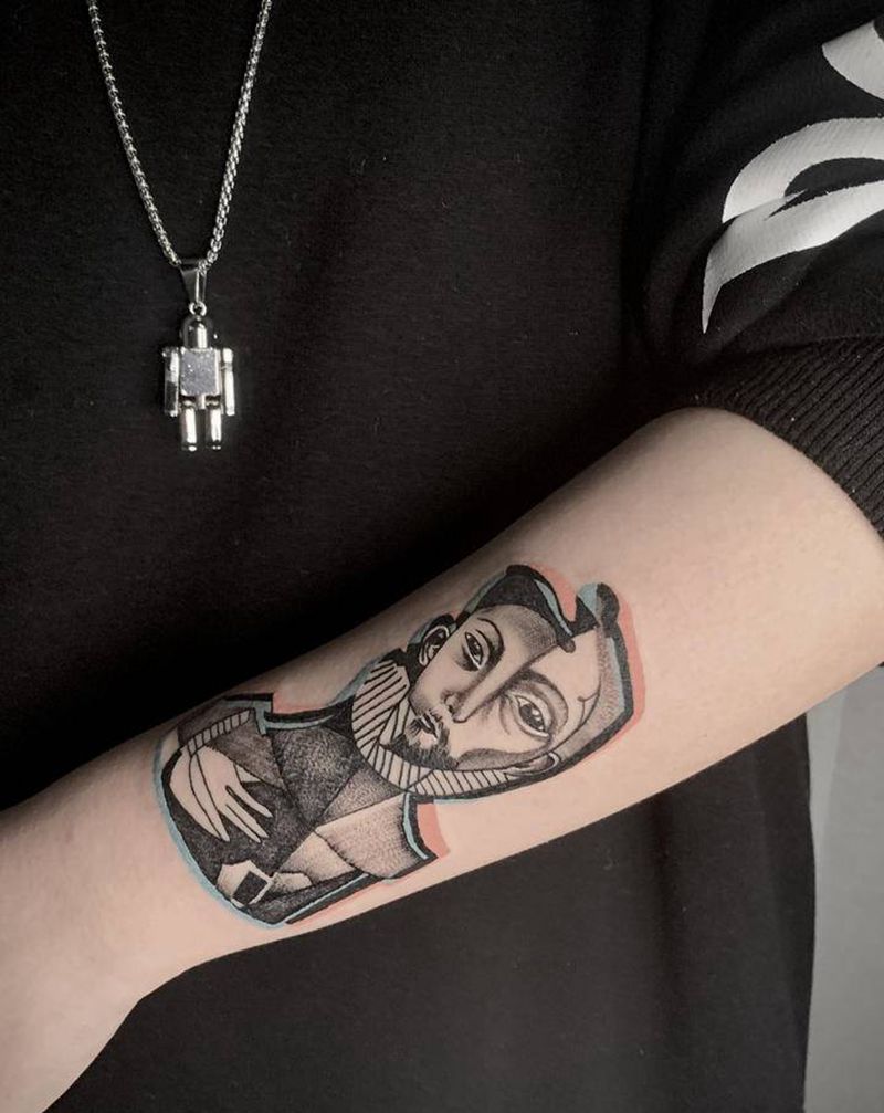 点刺纹身图片_手臂点刺纹身图案