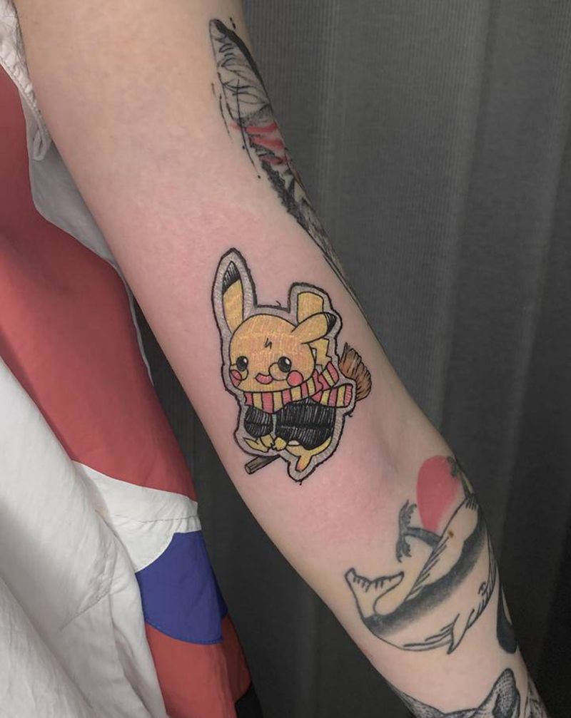 皮卡丘  针线纹身图片_手臂纹身图案