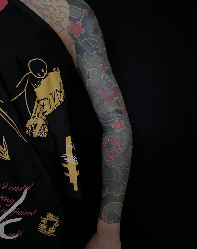 蛇❤️纹身图片_老传统纹身图案