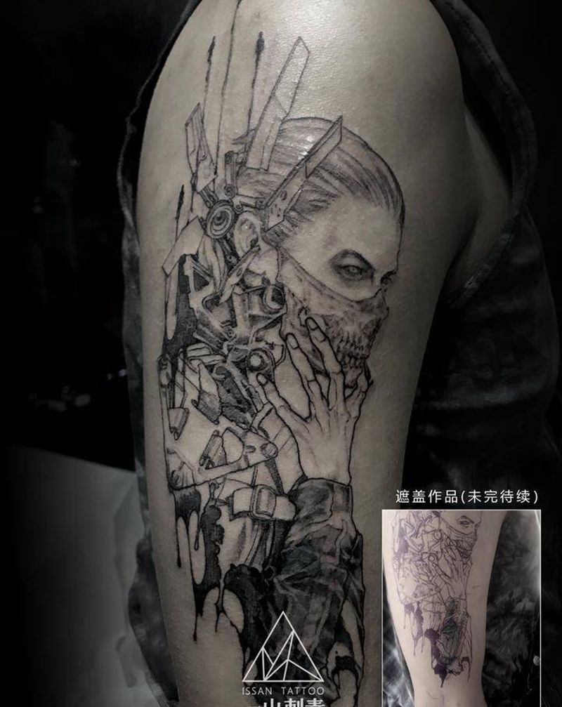 死亡搁浅 遮盖纹身图片_手臂遮盖游戏死亡搁浅纹身图案