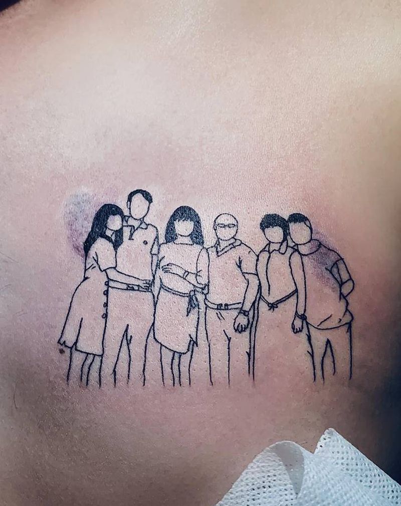 简笔画纹身图片_胸部纹身图案