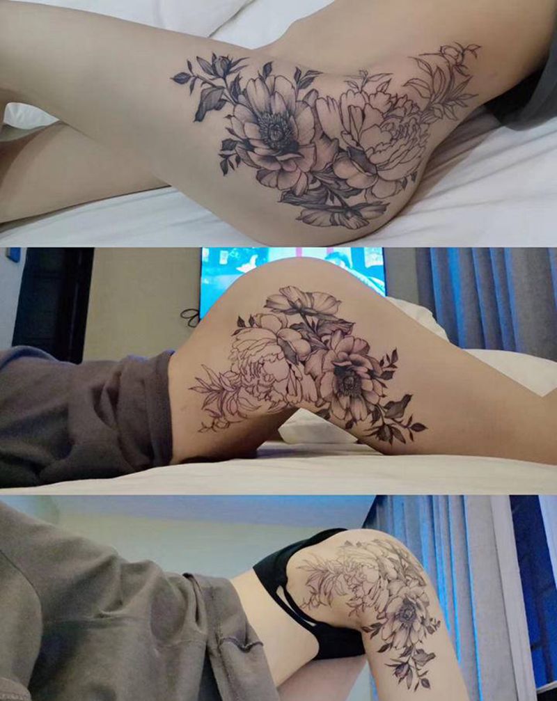 素花纹身图片_点刺纹身图案