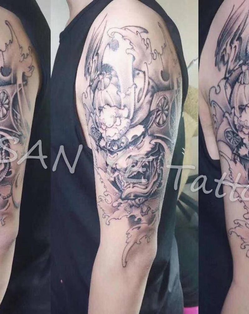 鬼武士纹身图片_新传统纹身图案