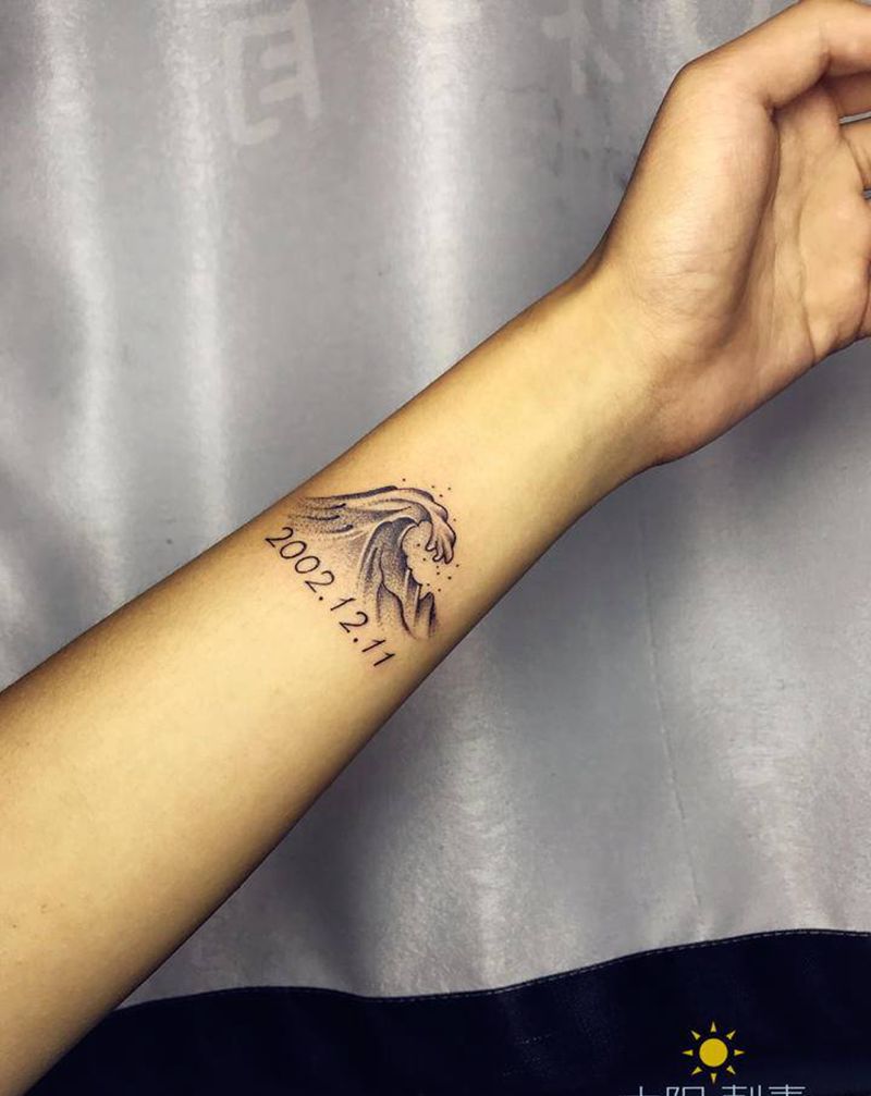 山海纹身图片_手臂纹身图案