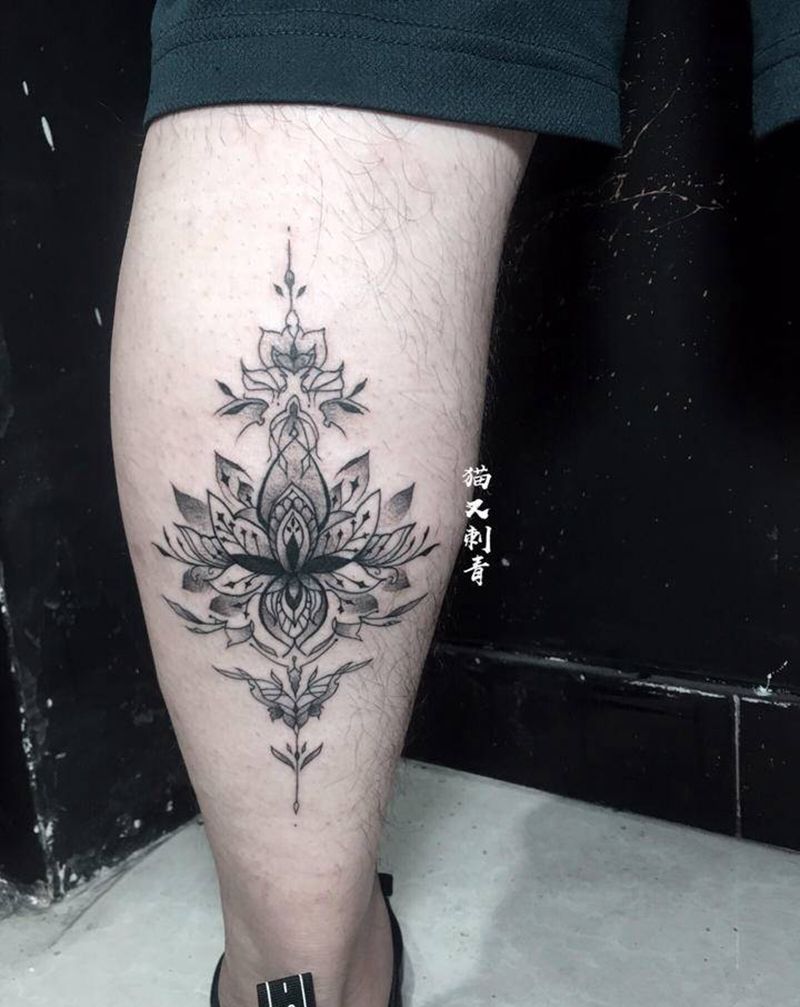 爱莲纹身图片_图腾纹身图案