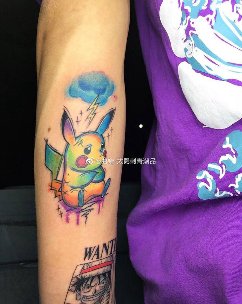 皮卡丘纹身图片_New School纹身图案