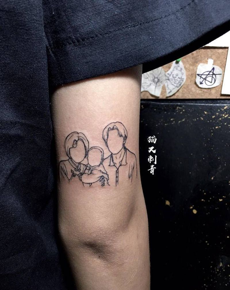家人纹身图片_手臂纹身图案