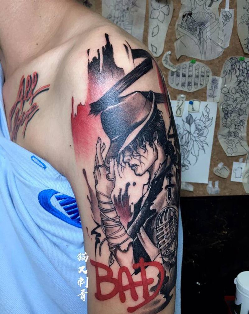 设计图稿纹身图片_手臂水墨纹身图案