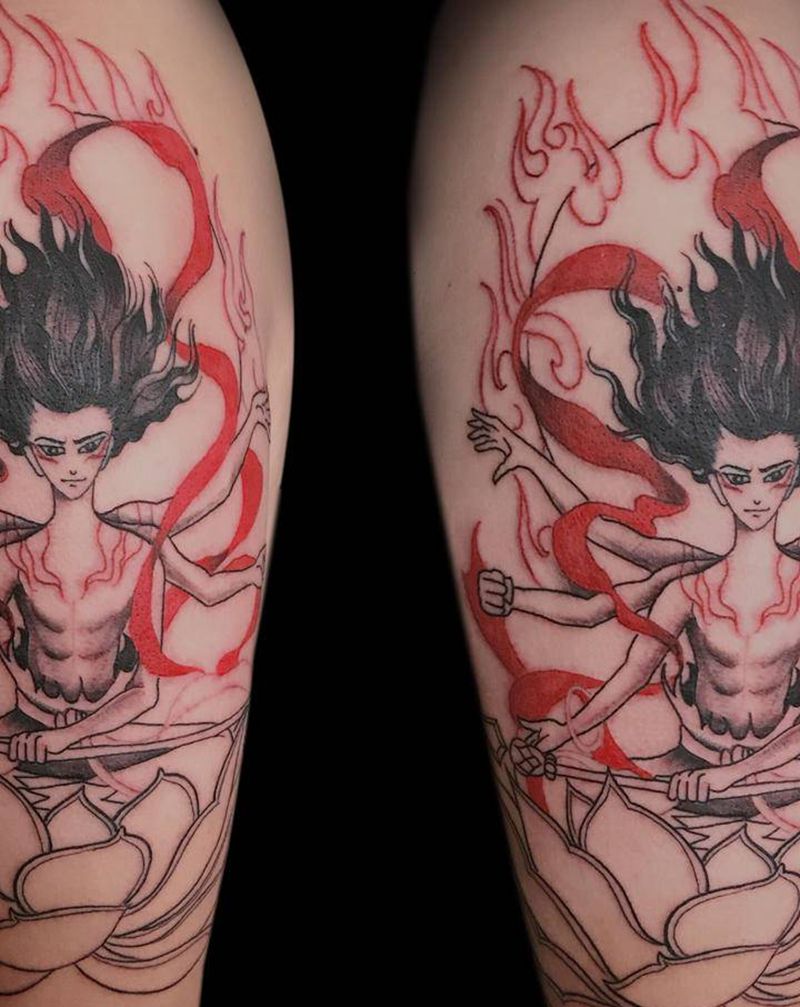 哪吒)待续纹身图片_手臂纹身图案