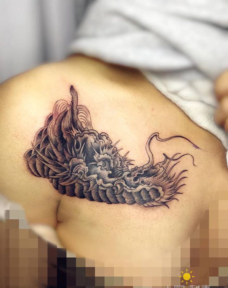 龙头纹身图片_胸部纹身图案