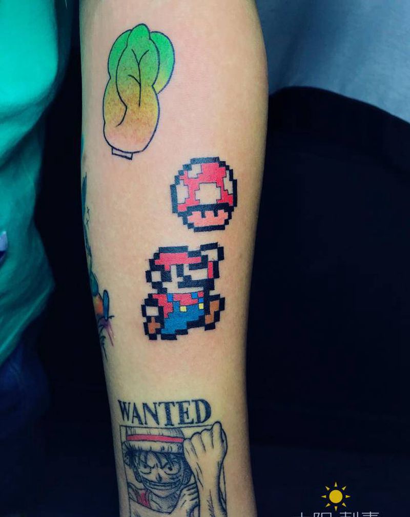 马里奥纹身图片_New School纹身图案
