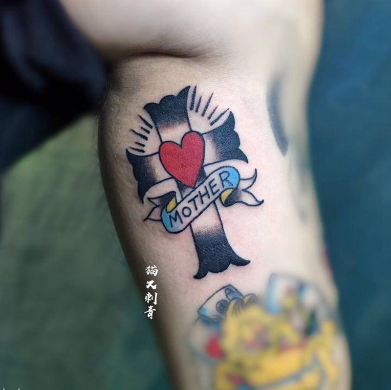 圣母～纹身图片_手臂Old School纹身图案