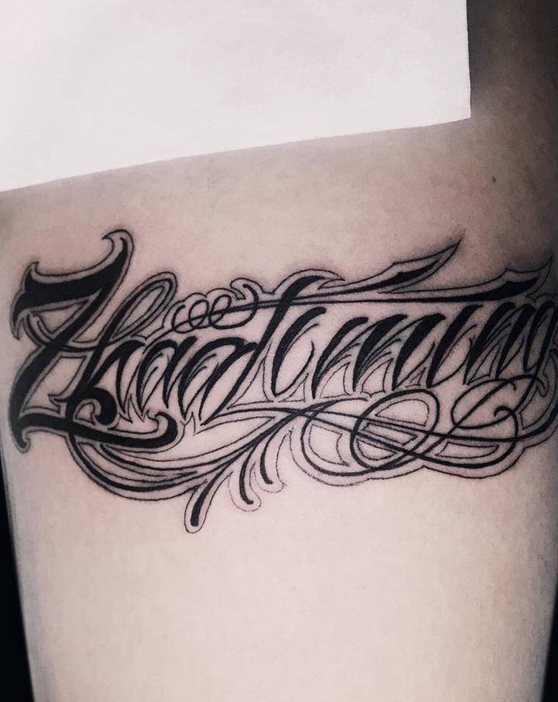 奇卡诺纹身图片_腿部纹身图案