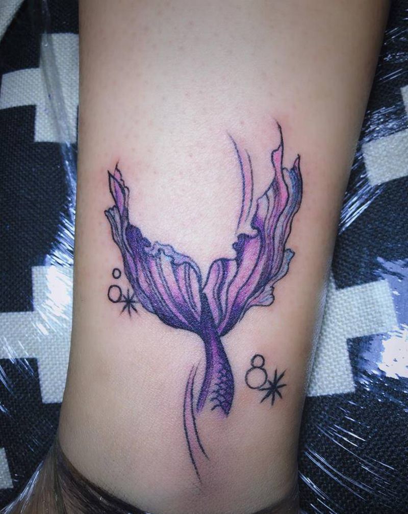 来自深渊纹身图片_腿部脚部水彩纹身图案