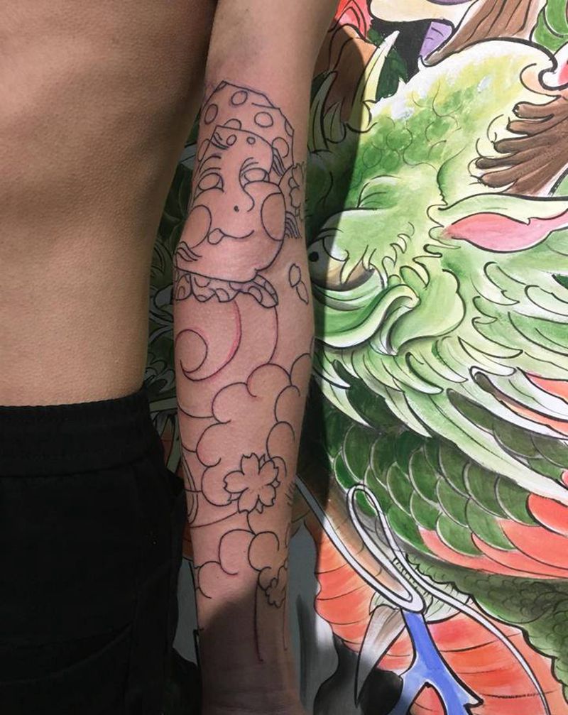 老传统线条纹身图片_手部老传统纹身图案