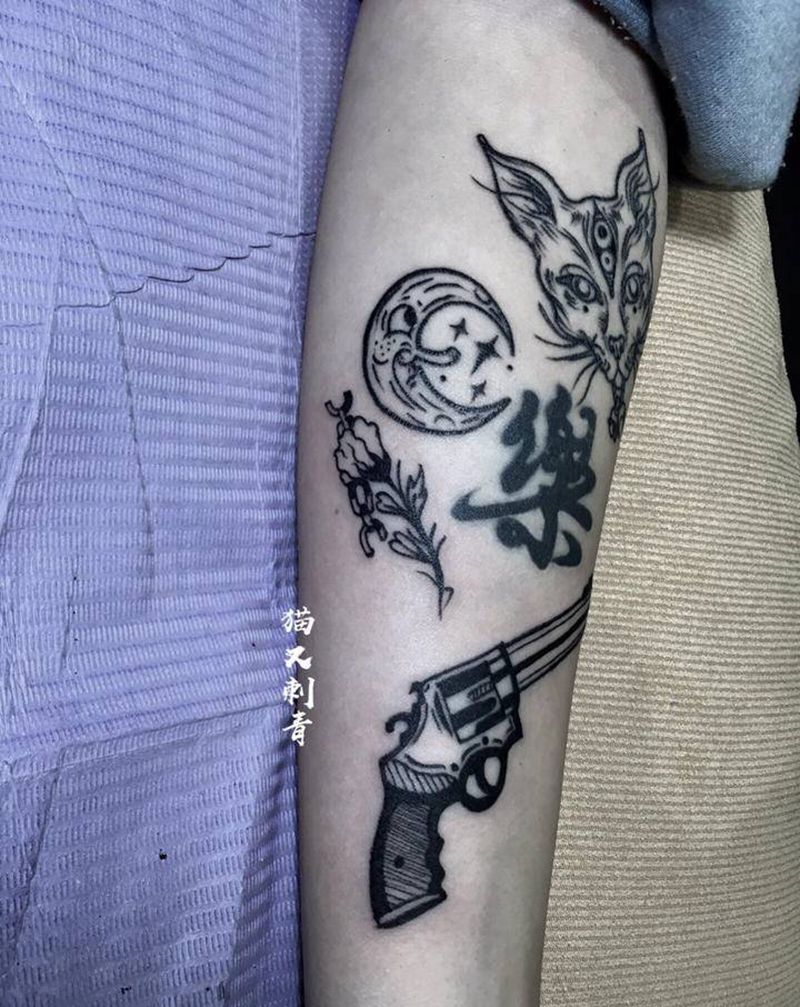 楽非本店作品～小图拼纹身图片_手臂纹身图案