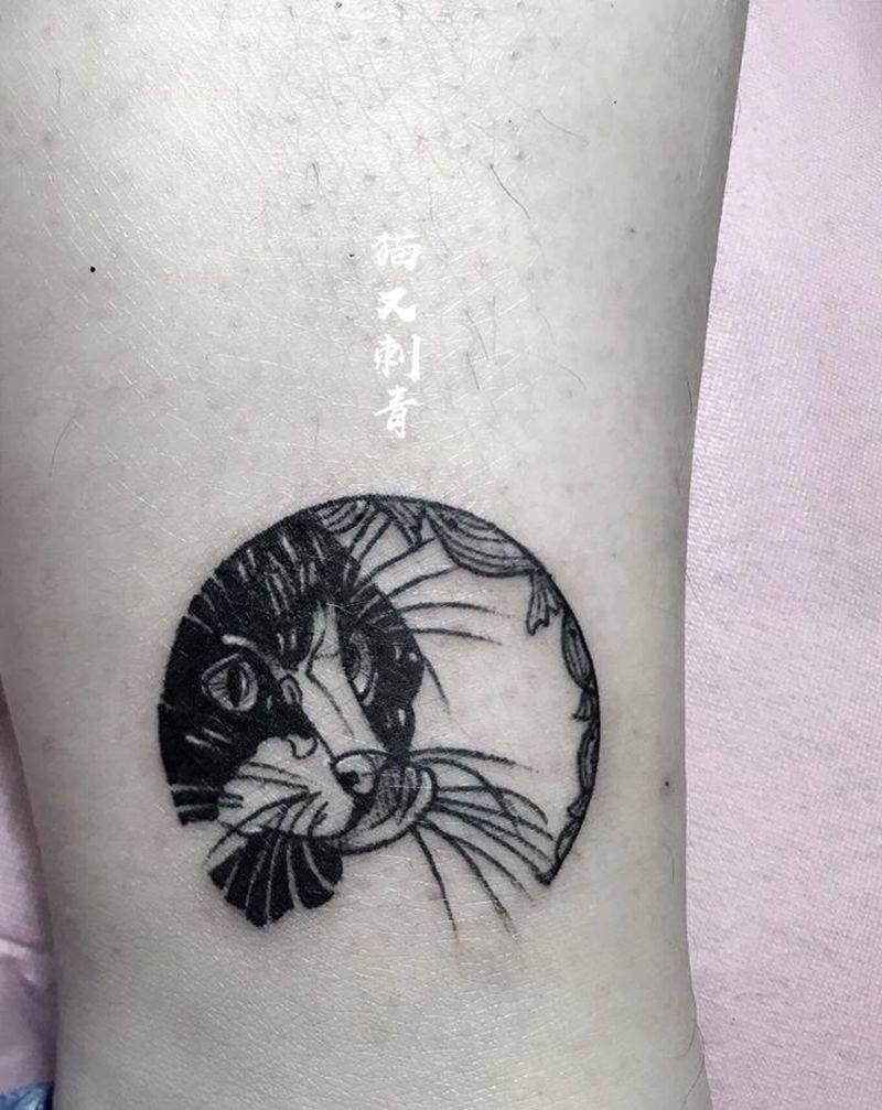 面面纹身图片_腿部纹身图案