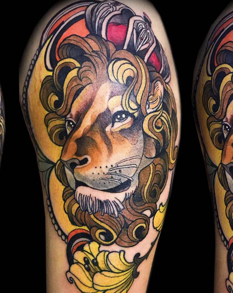 狮子王纹身图片_手臂纹身图案