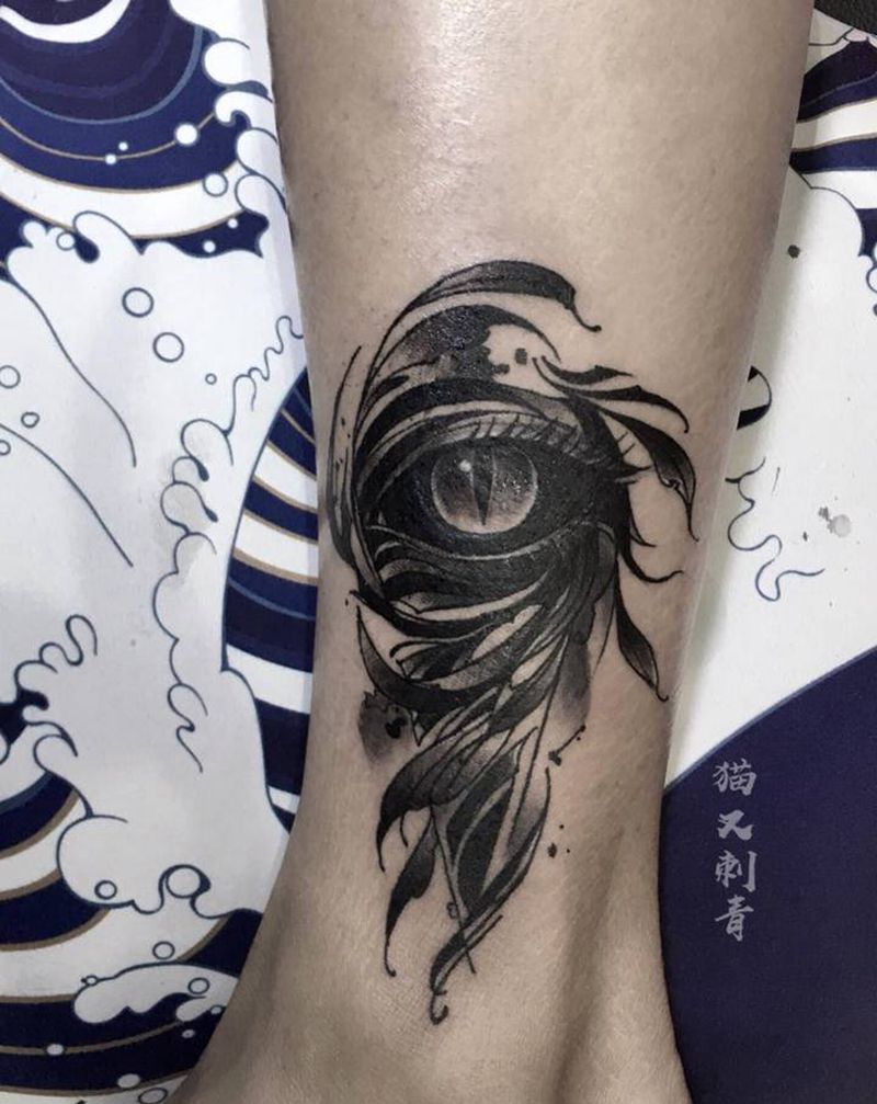 疤痕遮盖纹身图片_腿部纹身图案