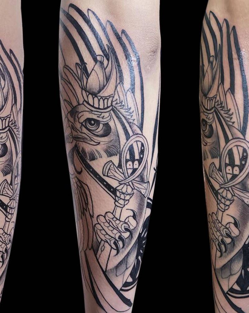 荷鲁斯待续未完纹身图片_手部纹身图案