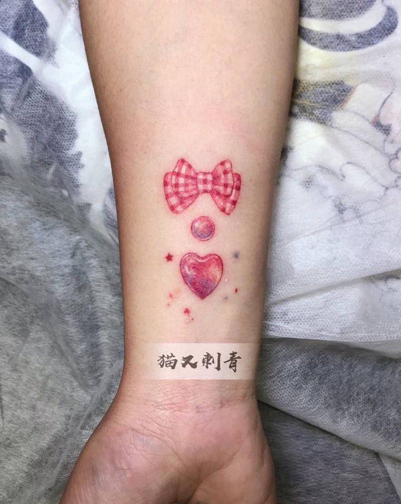 粉色系纹身图片_手臂纹身图案