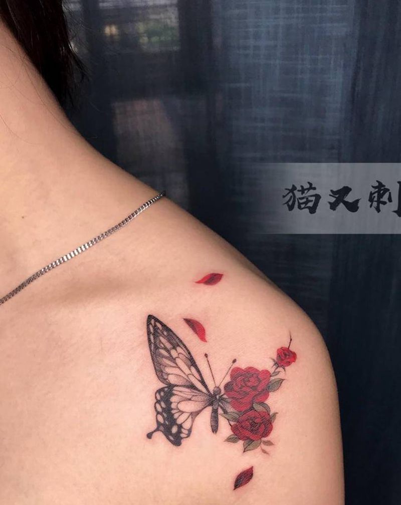 客带图修改设计稿纹身图片_肩部纹身图案