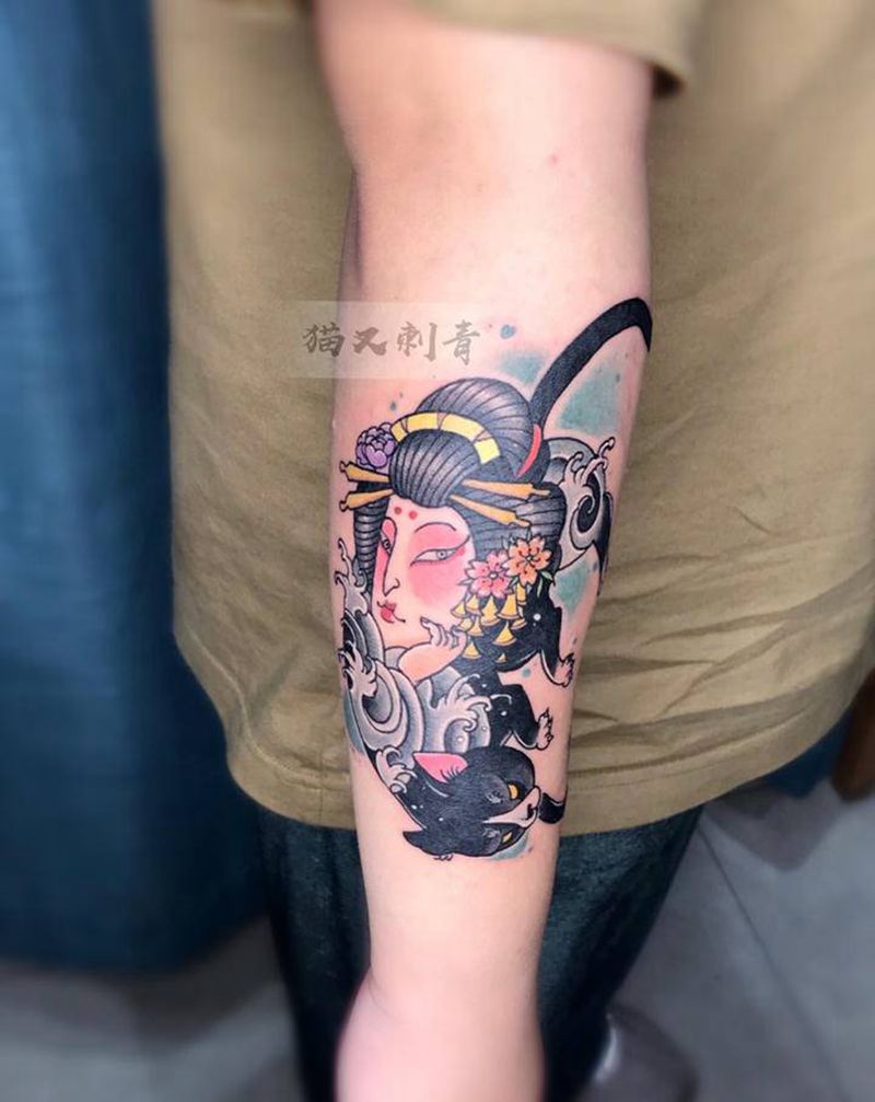 设计图稿纹身图片_手臂新传统纹身图案