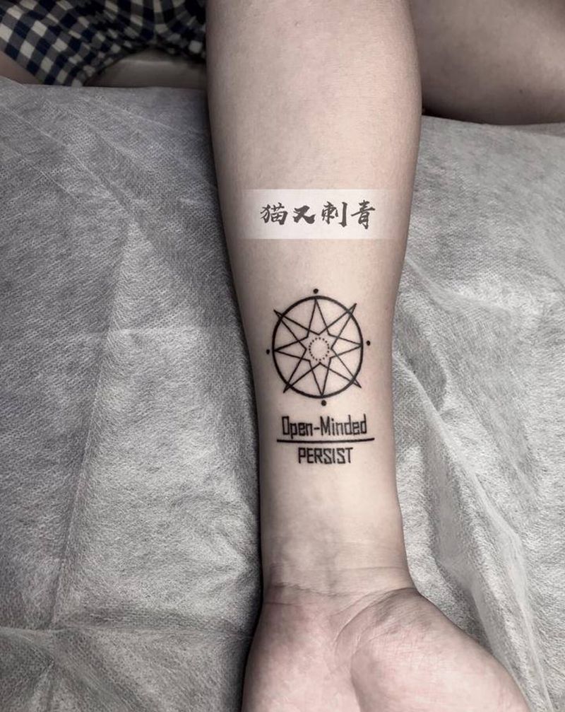 坚持纹身图片_手臂几何纹身图案
