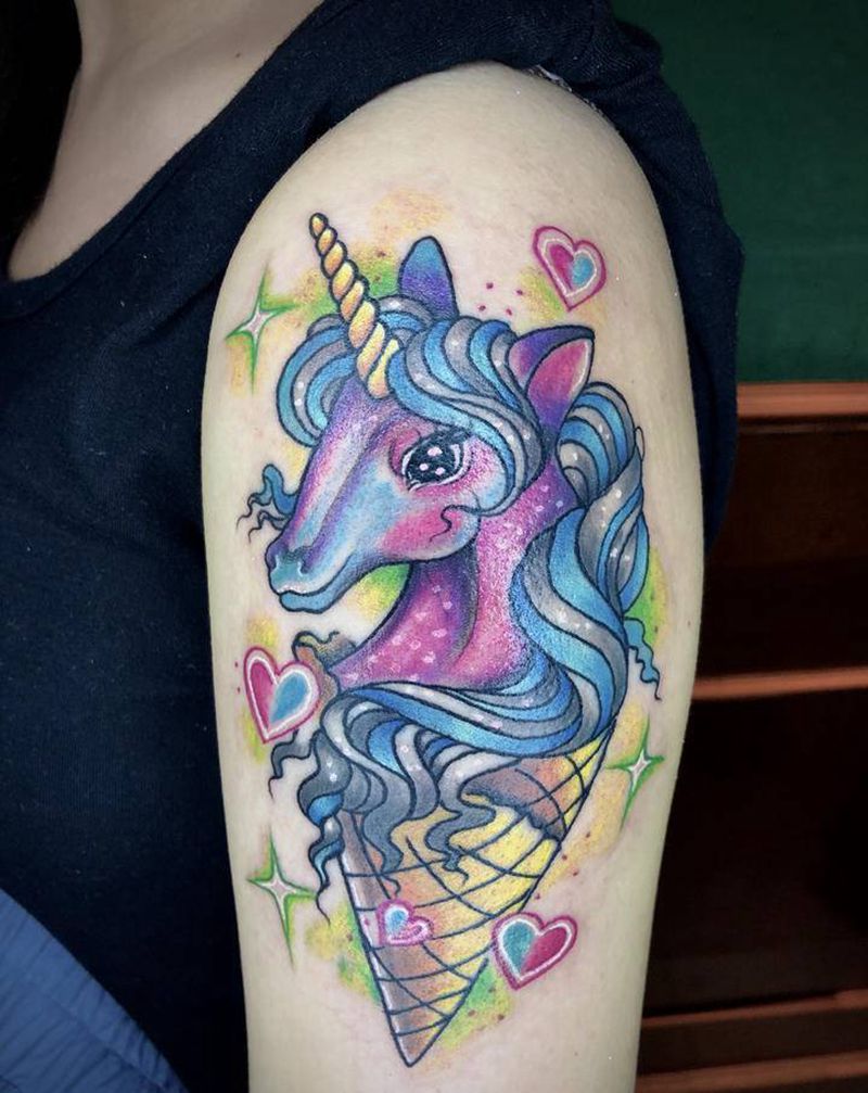 马马纹身图片_水彩New School纹身图案