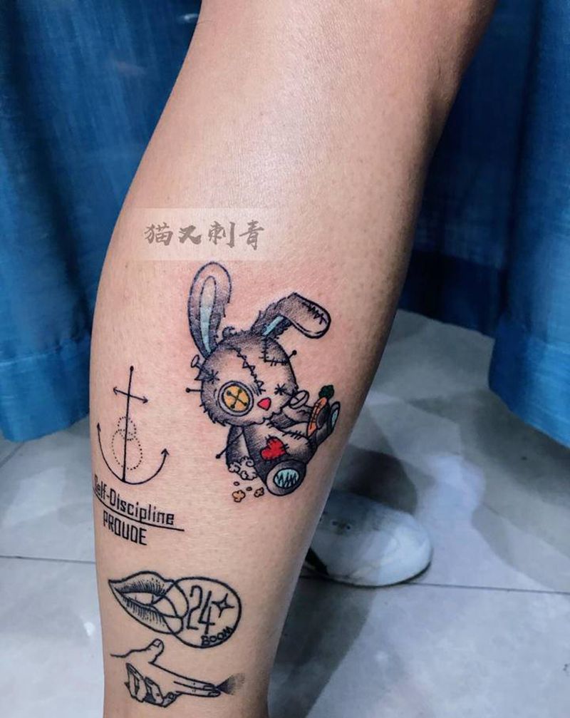 客带图纹身图片_腿部纹身图案