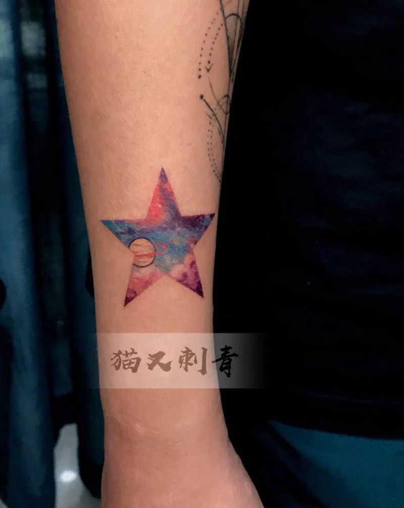 设计图稿纹身图片_手臂水彩纹身图案