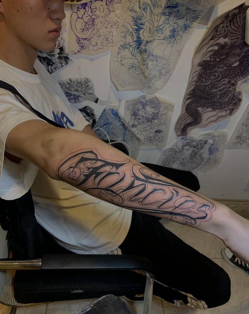 花体纹身图片_手部手臂纹身图案