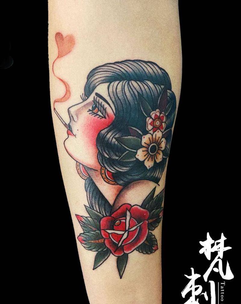 Old school纹身图片_手臂纹身图案