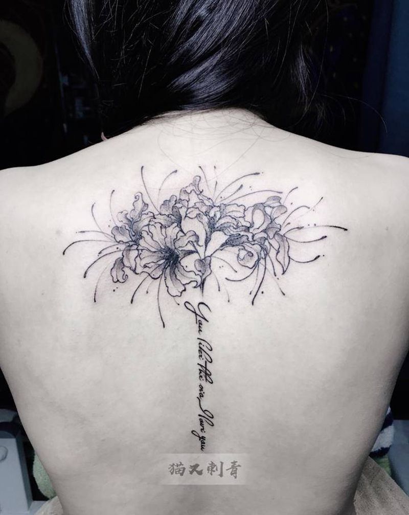 彼岸纹身图片_背部纹身图案