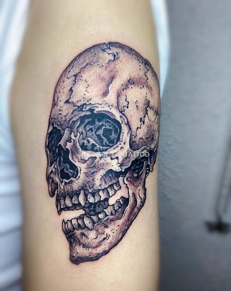 骷髅纹身图片_手部纹身图案