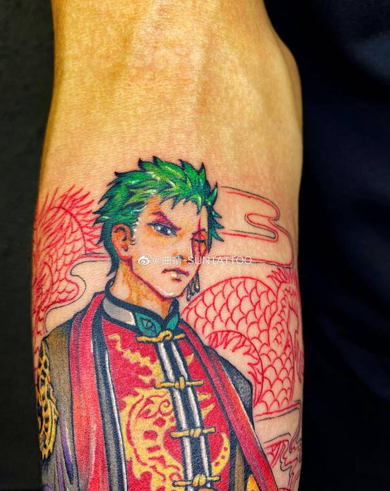 国风、索隆纹身图片_手臂欧美写实纹身图案
