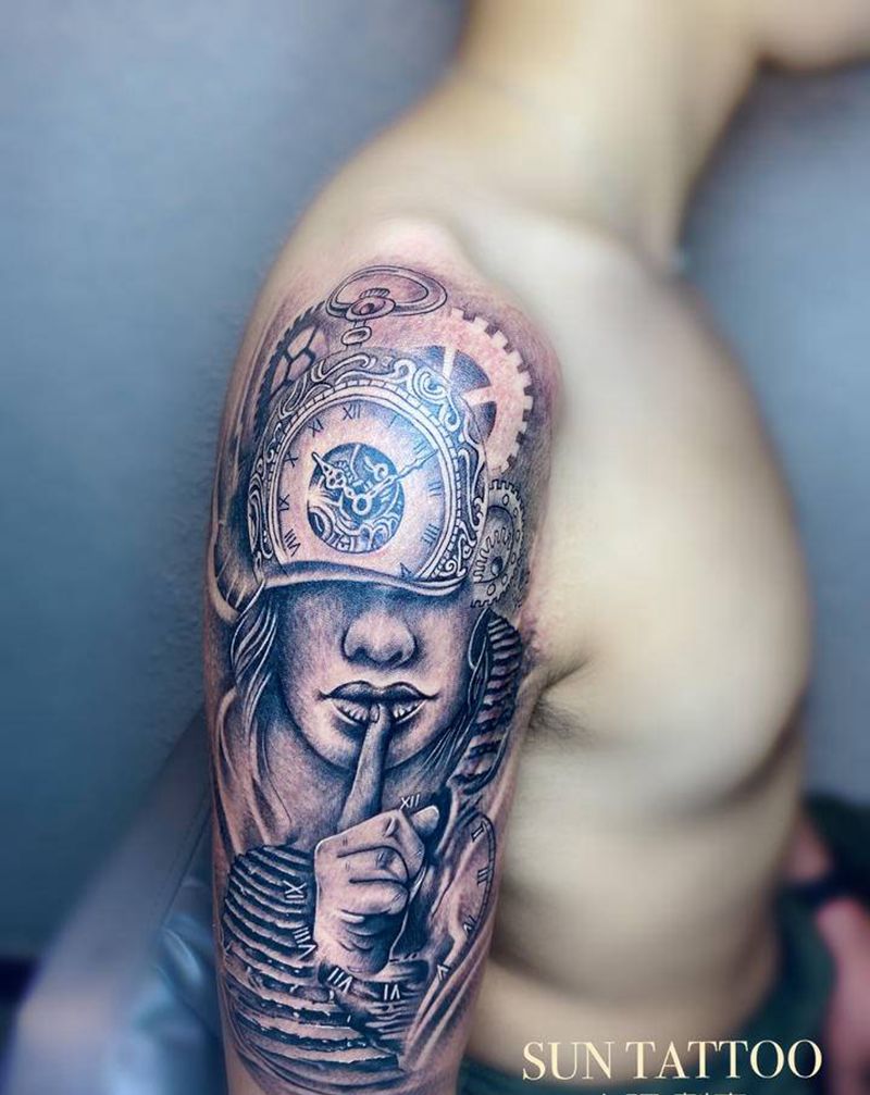 黑白写实纹身图片_手部纹身图案