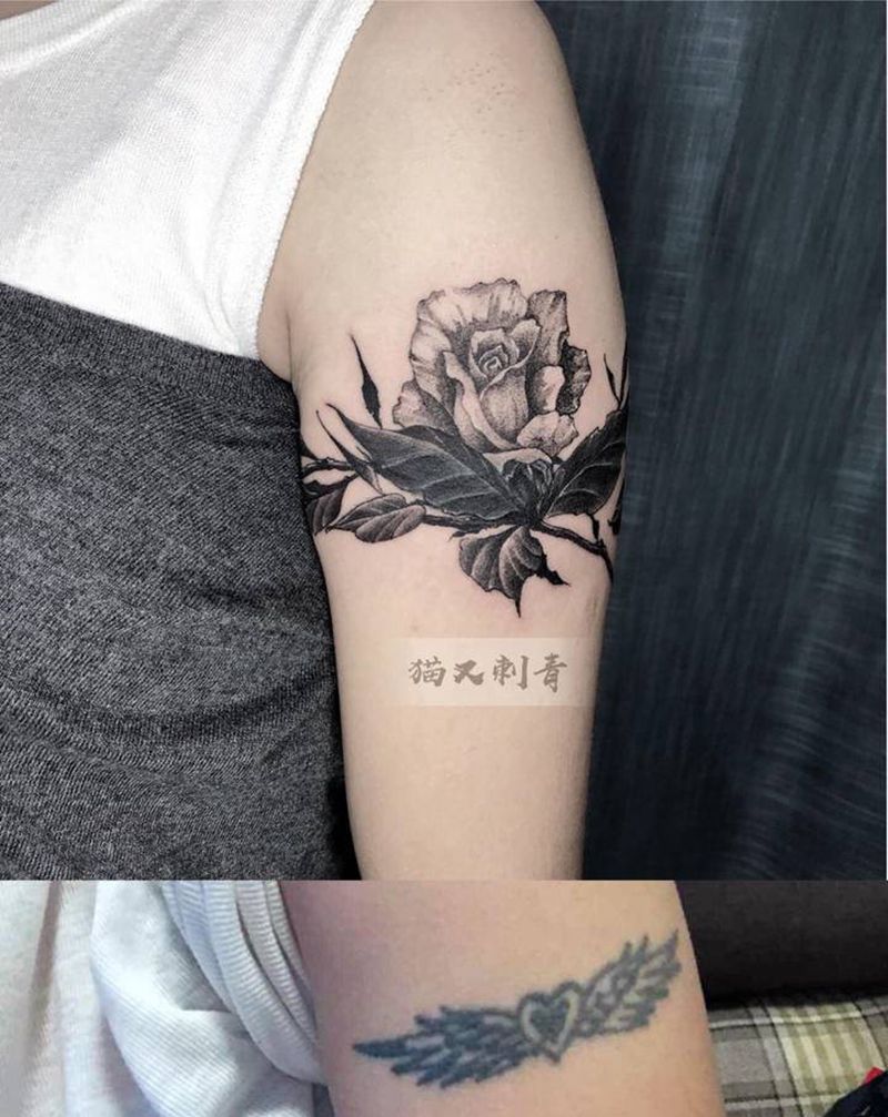设计图稿，旧纹身遮盖纹身图片_手臂点刺欧美写实纹身图案