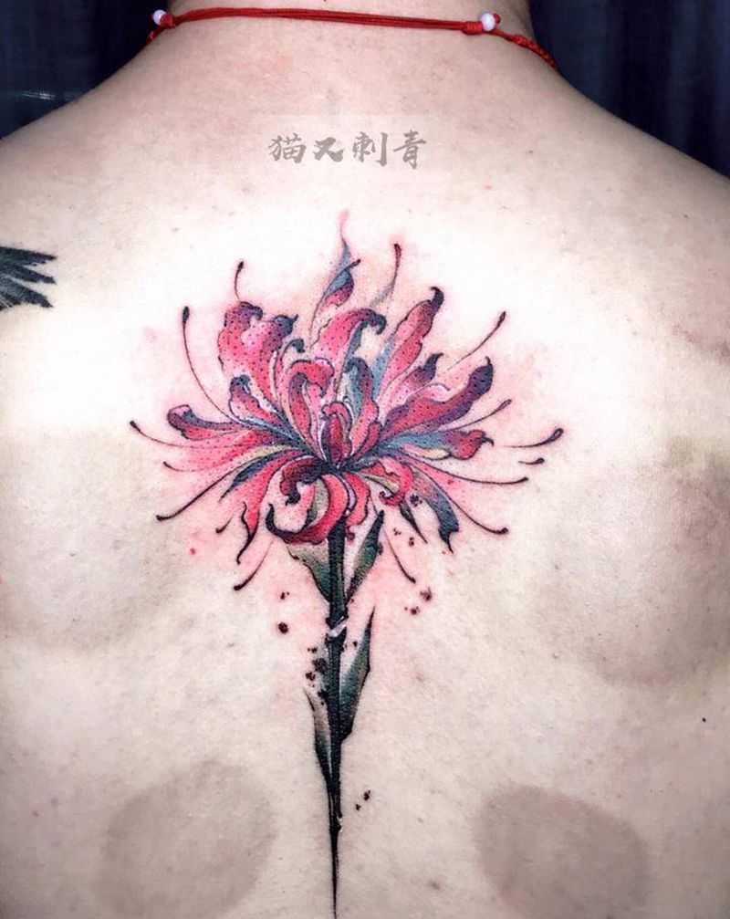 设计图稿纹身图片_背部水墨纹身图案