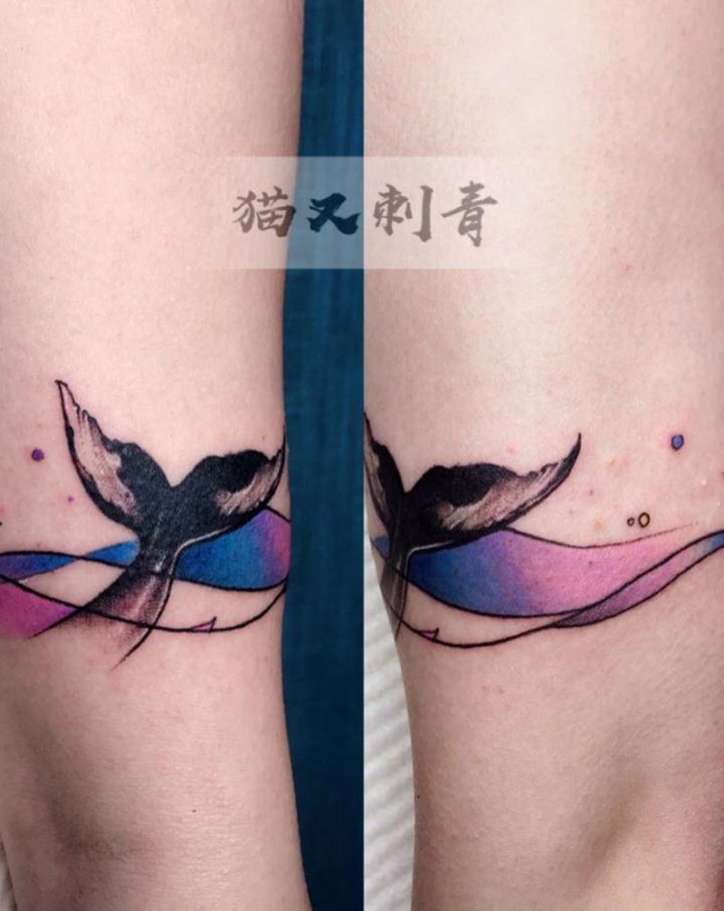 设计图稿纹身图片_手臂水彩纹身图案