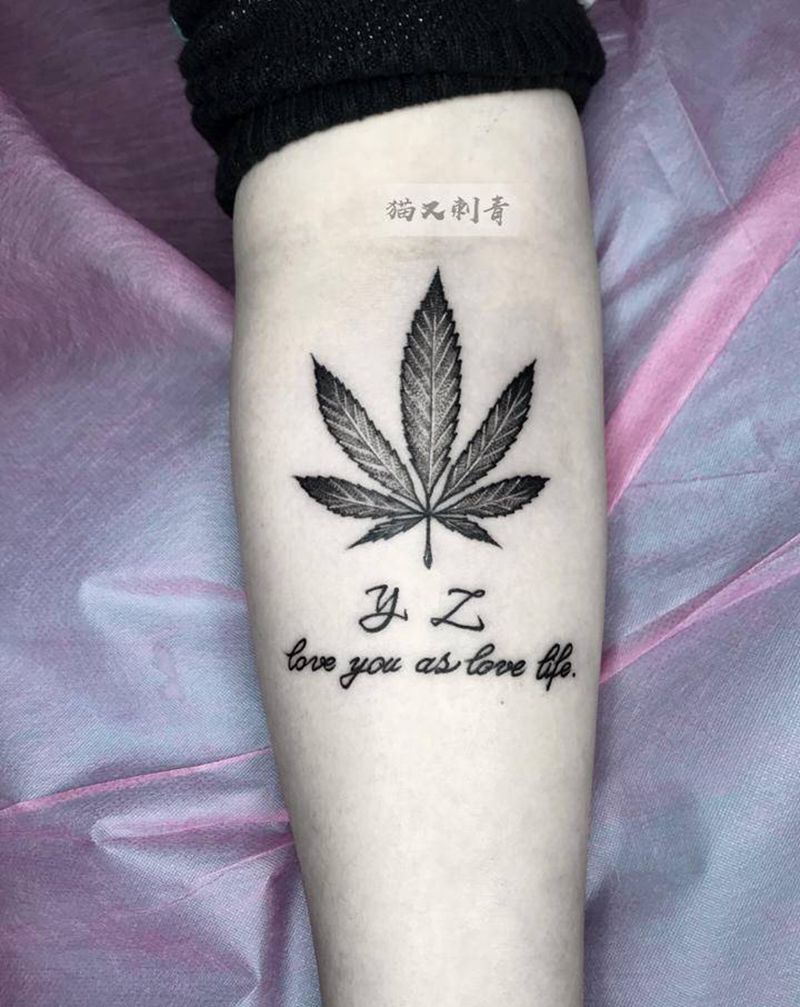 客带图纹身图片_手臂点刺纹身图案