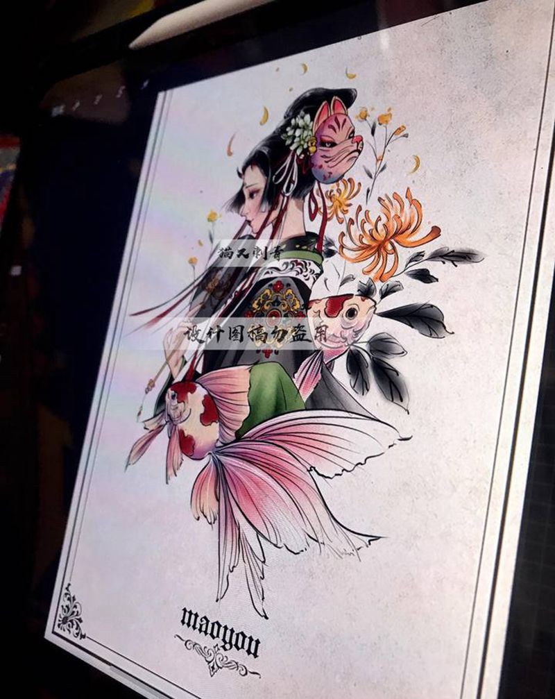 原创，特价，可预约纹身图片_手臂腿部水墨纹身图案