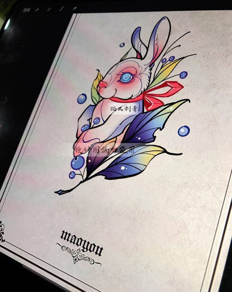 原创.一口价.可约纹身图片_手臂腿部New School纹身图案