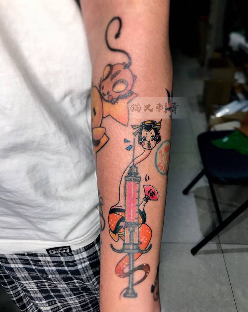 原创设计图稿飞头蛮纹身图片_手臂纹身图案