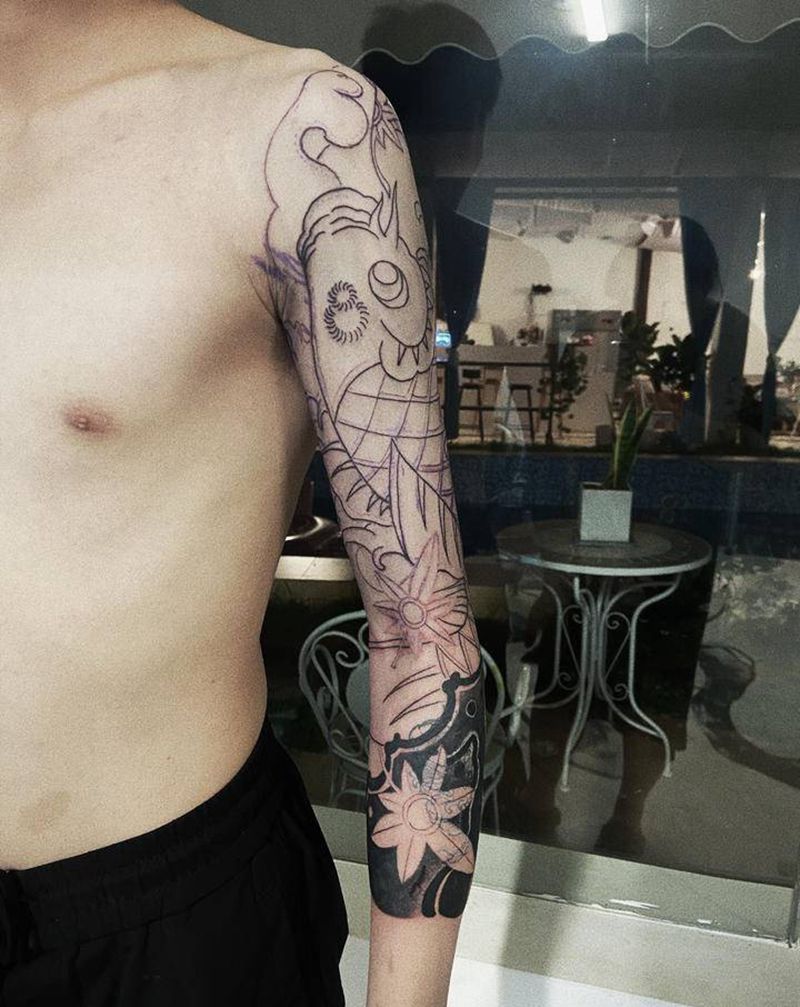 老传统纹身图片_手臂纹身图案