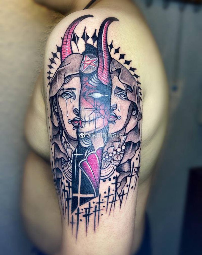 假面纹身图片_手部纹身图案