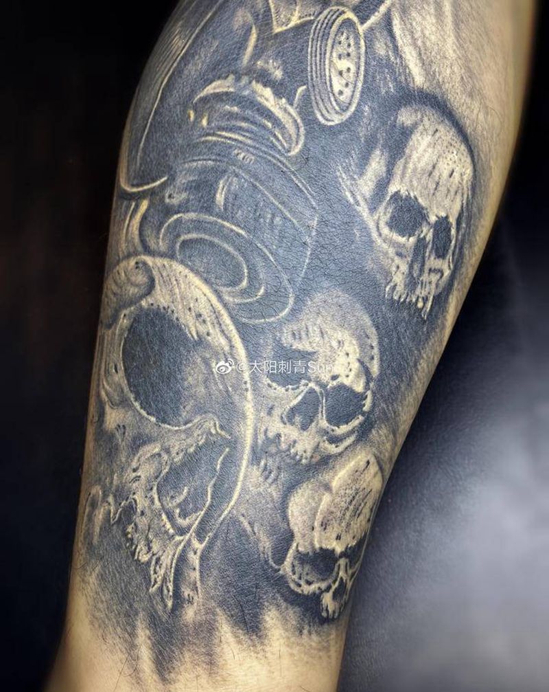 恢复照纹身图片_腿部脚部欧美写实纹身图案