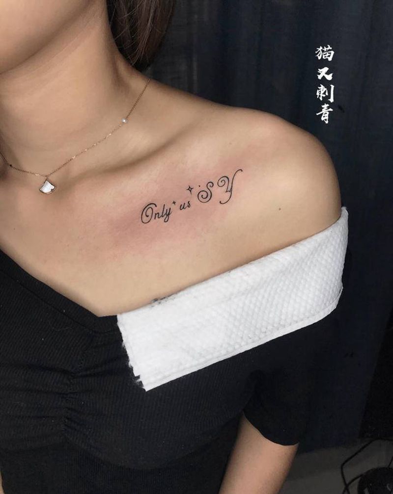 文字纹身图片_肩部纹身图案